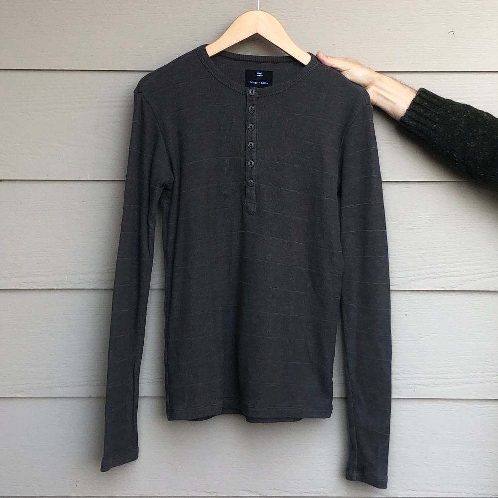 Thick Double-Faced Long Sleeve Henley - S